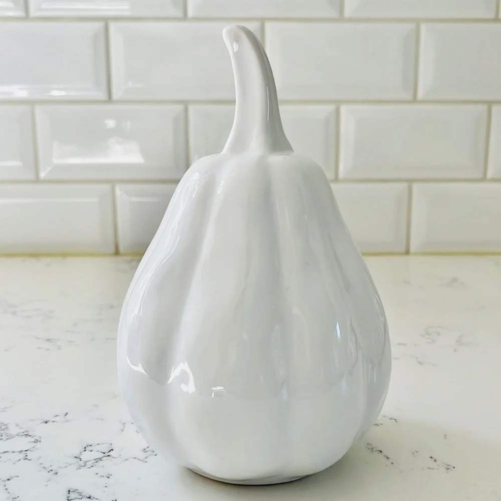 Crate&Barrel Small White Ceramic Gourd